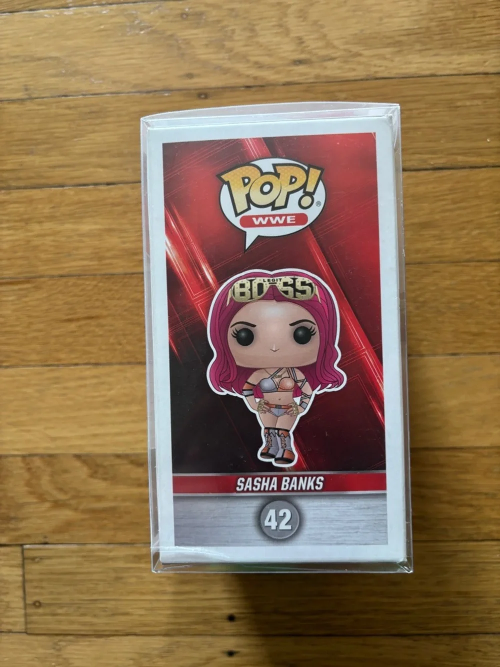 WWE Pop! Sasha Banks #42 Signed 'Legit Boss' - Pink Autograph - Picture 4 of 4